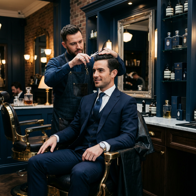 Sharp men's haircut